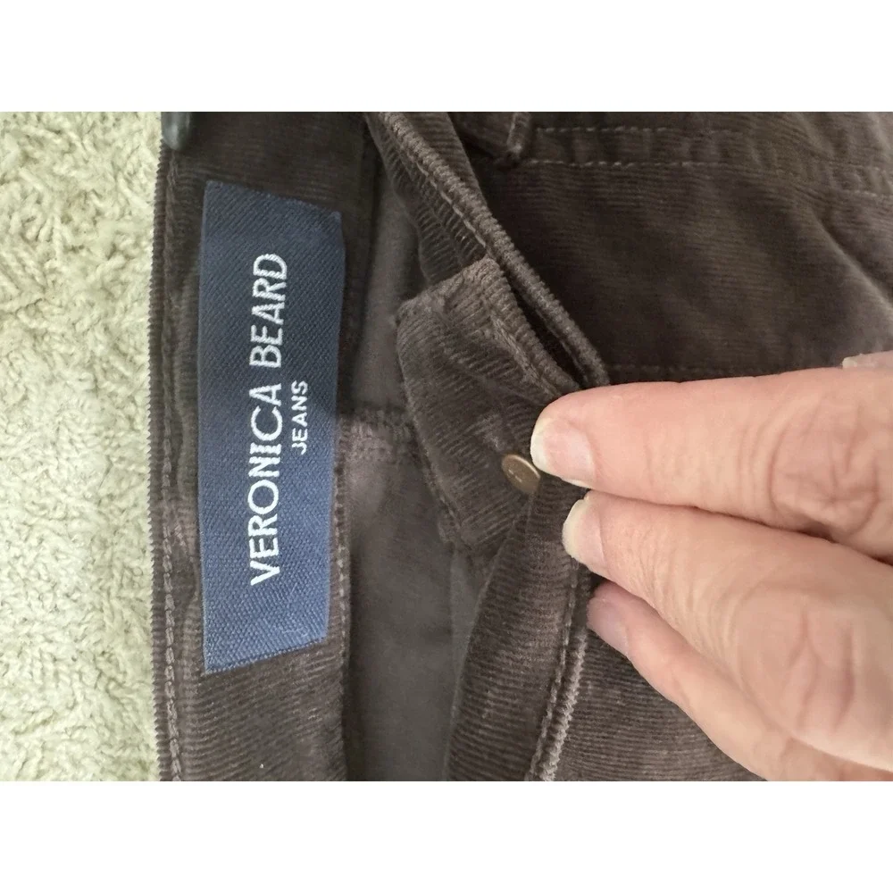 Veronica Beard Women's Brown Crosbie Corduroy High Waist Wide Leg Jeans Pants 32